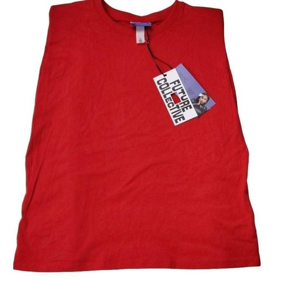 Future Collective Kahlana Barfield Brown Sleeveless Cut Out Back Knit Tank XS - Picture 3 of 7